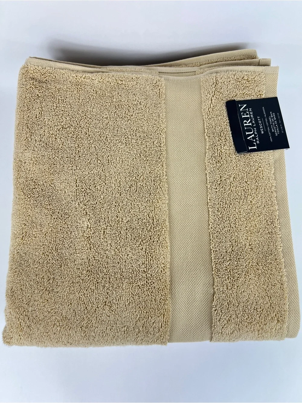 Ralph Lauren Wescott Bath Towels Soft Achre Plush 100% Cotton 2 Pc Set NEW